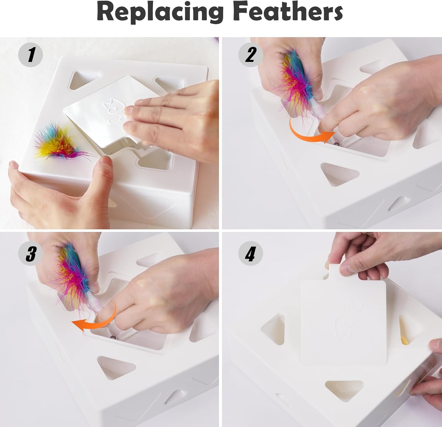 Detalle de Migipaws Upgrade Rainbow Feather Replacement for MigiBox Cat Toy (6 Rainbow Feathers + 2 Free Mylar Refills)