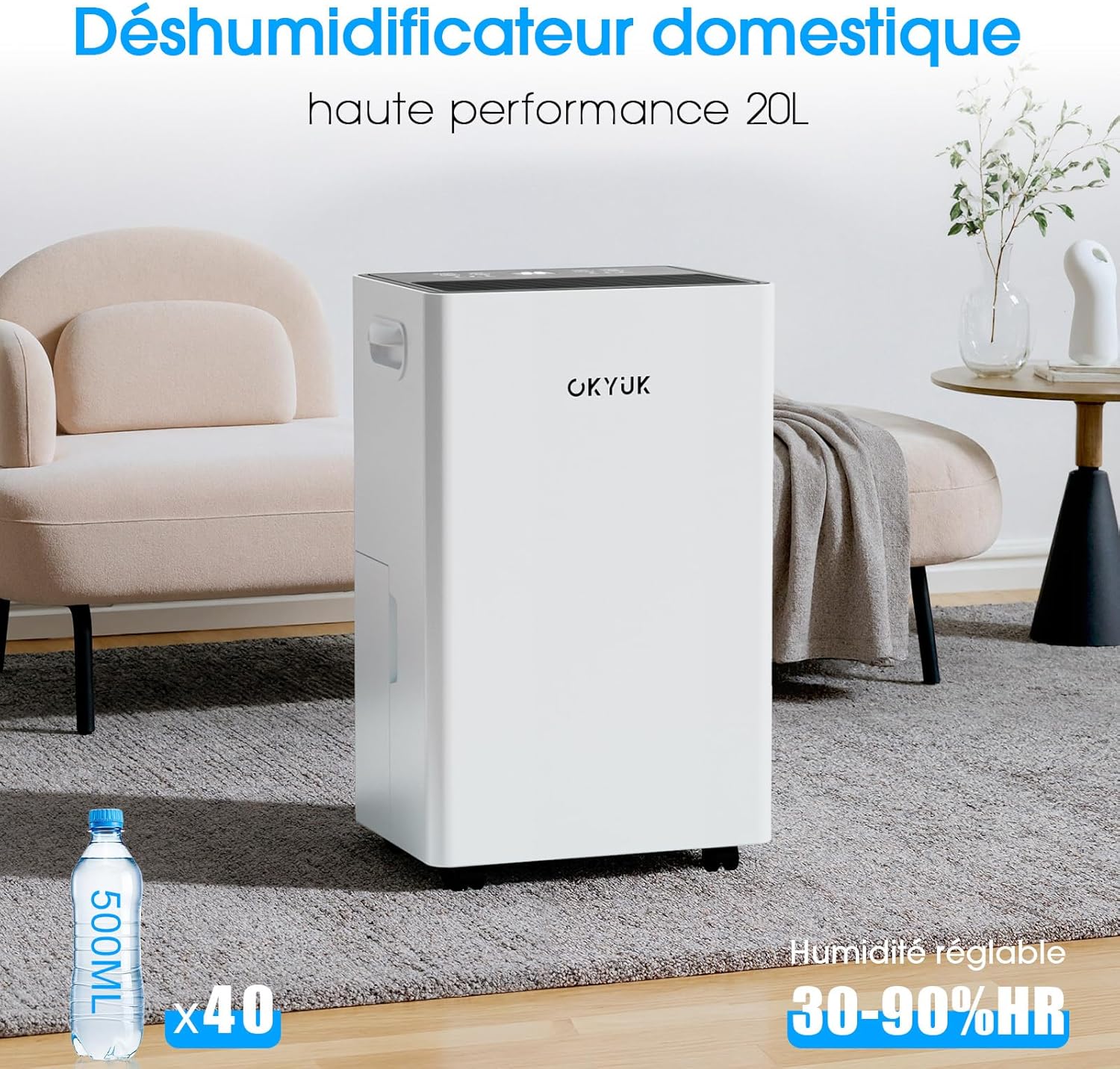 Detalle de OKYUK Deumidificatore 20L casa 🏠
