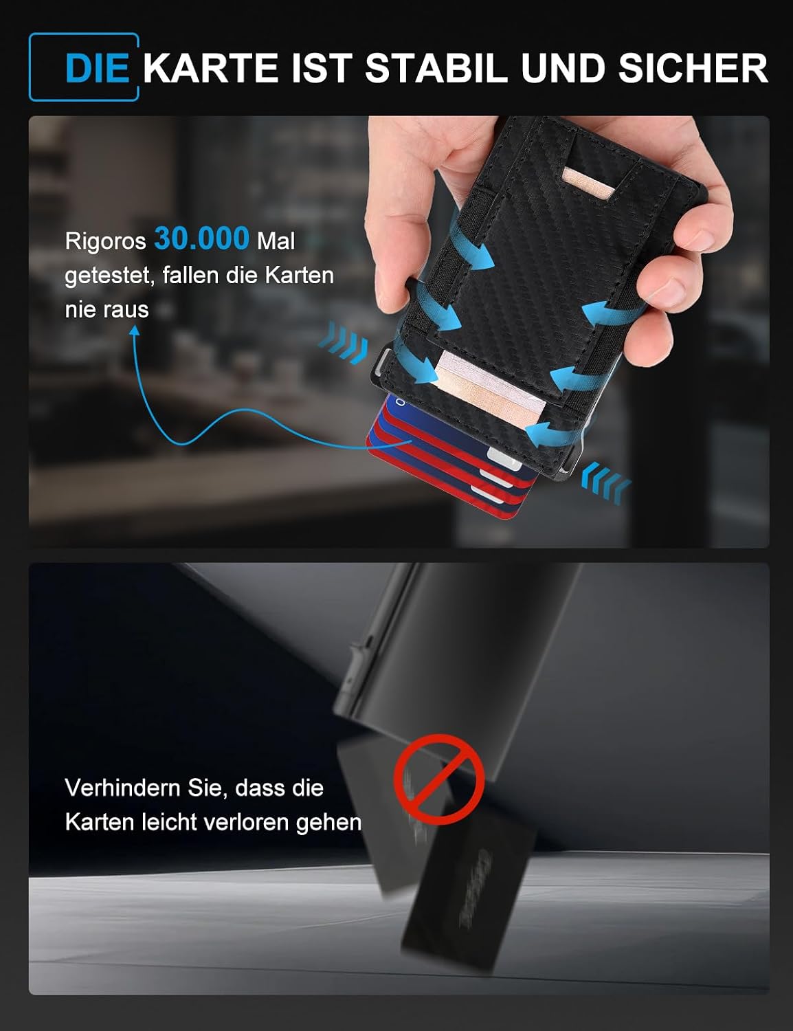 Thumbnail 4 de Kreditkartenetui Slim Wallet mit Münzfach 💼