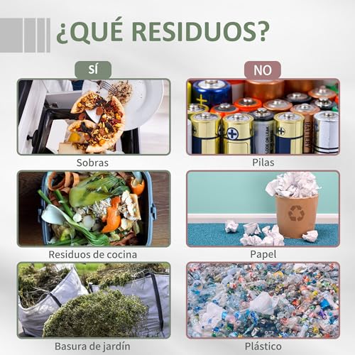 Detalle 2 de Outsunny Compostador Giratorio de 160L con Marco de Acero