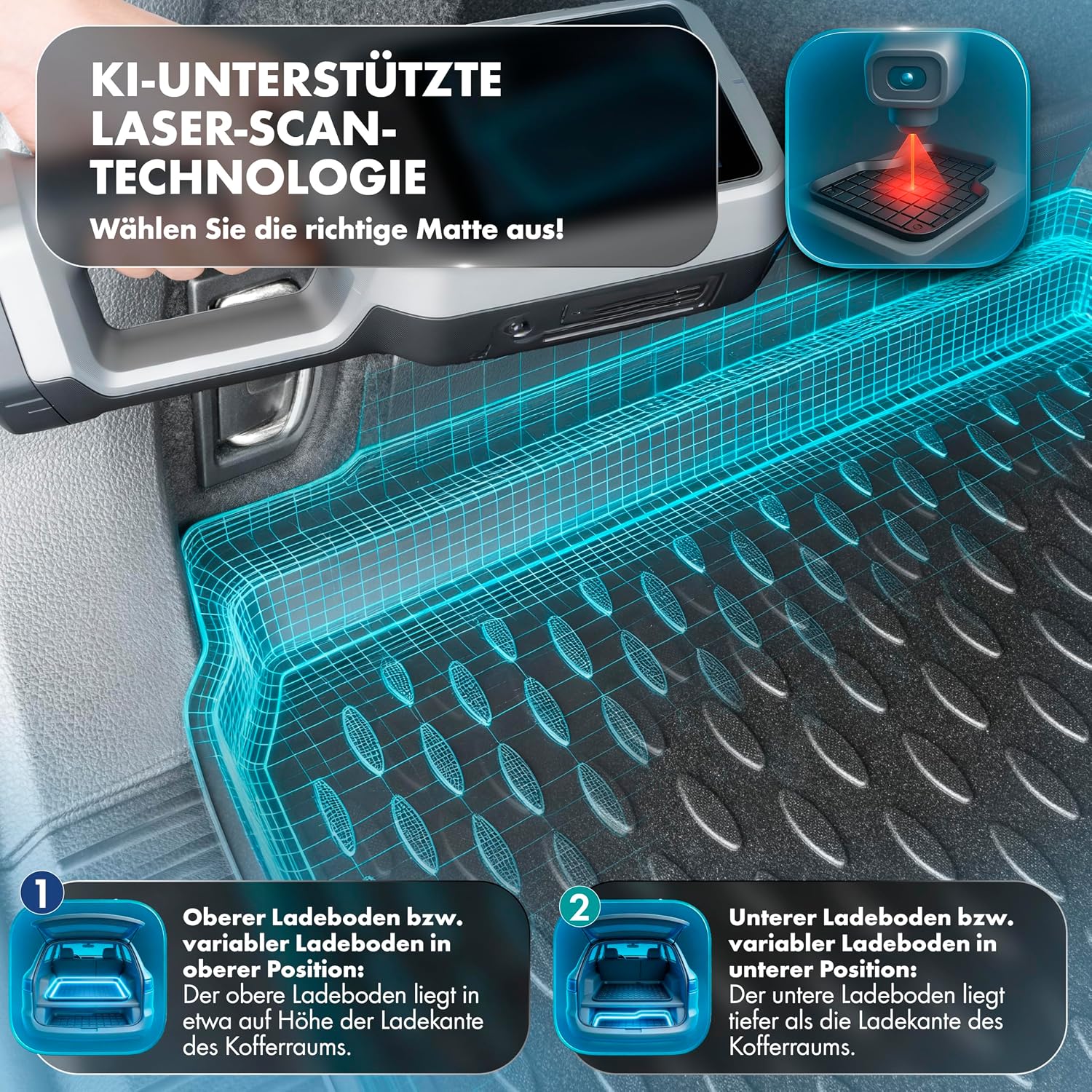 Detalle de WALSER XTR Kofferraumwanne für Skoda Enyaq iV SUV (5AZ) 2020–Heute