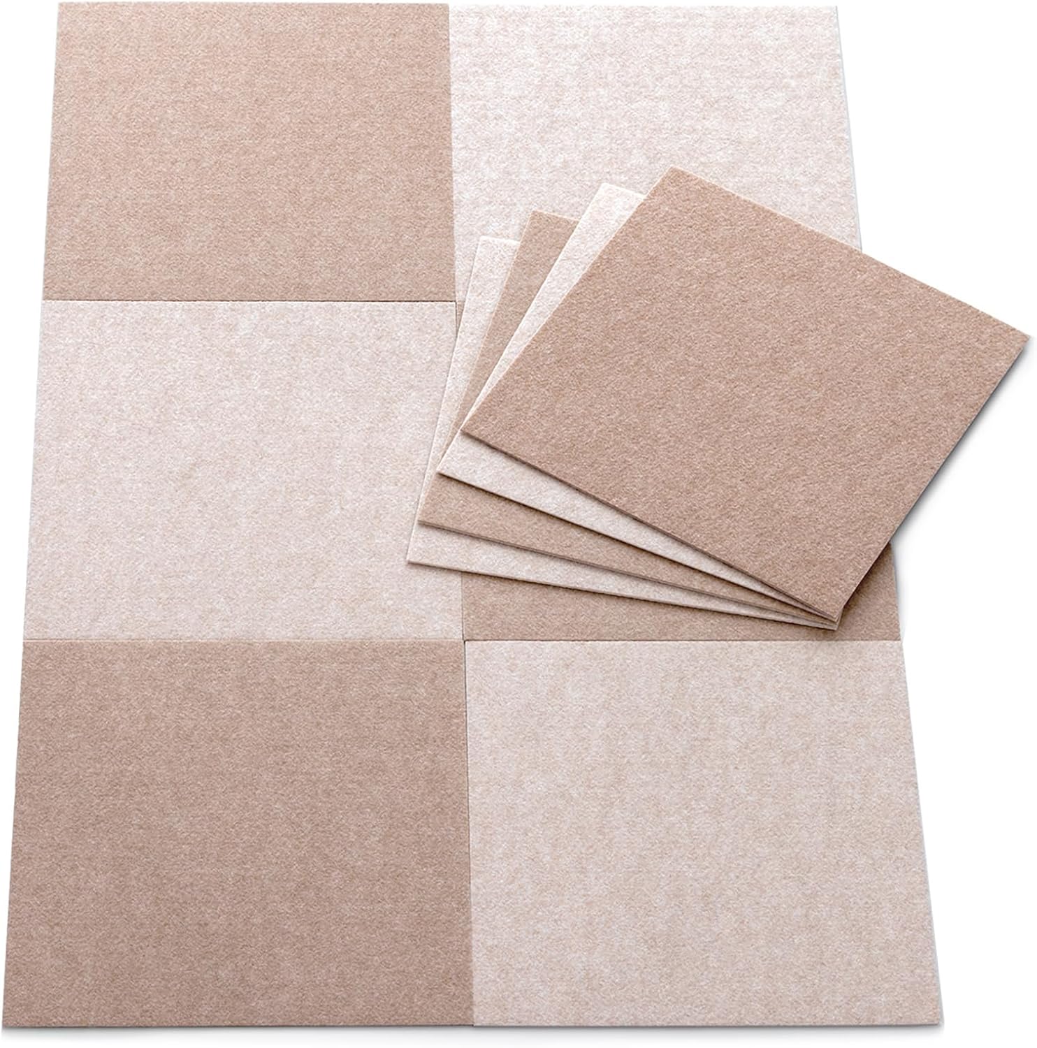 Detalle de Sanko KZ-57 Stay-in-Place Tile Carpet, 10-Pack, Beige and Light Beige