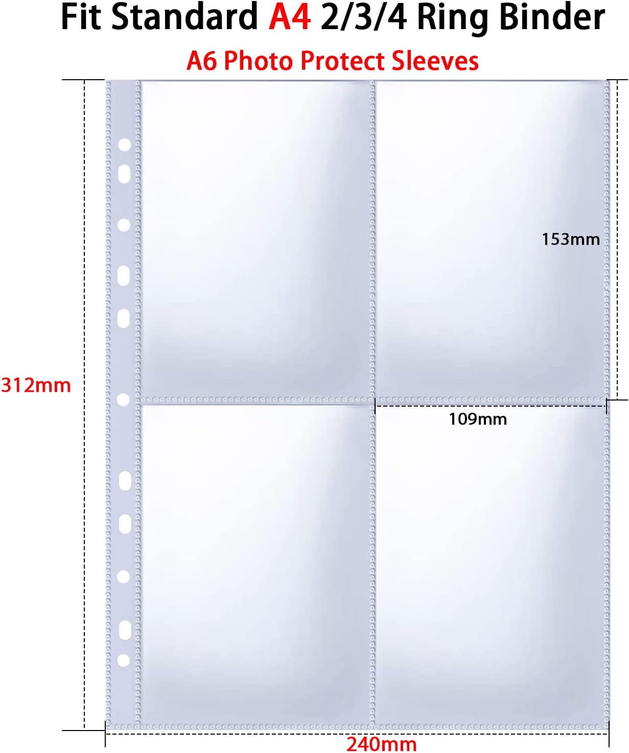 Thumbnail 4 de 240 A4 Fototaschen für Ringbuch, 30er Pack
