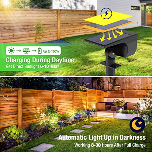 Detalle 2 de LOTMOS focos solares de exterior, 72 LED, 3 unidades e impermeabilidad IP67