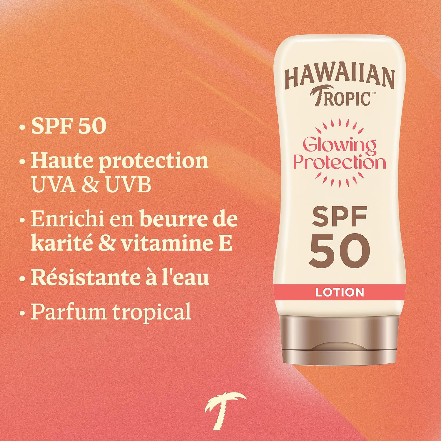 Thumbnail 1 de Hawaiian Tropic Lotion protectrice Glowing Protection SPF 50 – Crème solaire résistante à l’eau, soin au beurre de karité (170 ml)