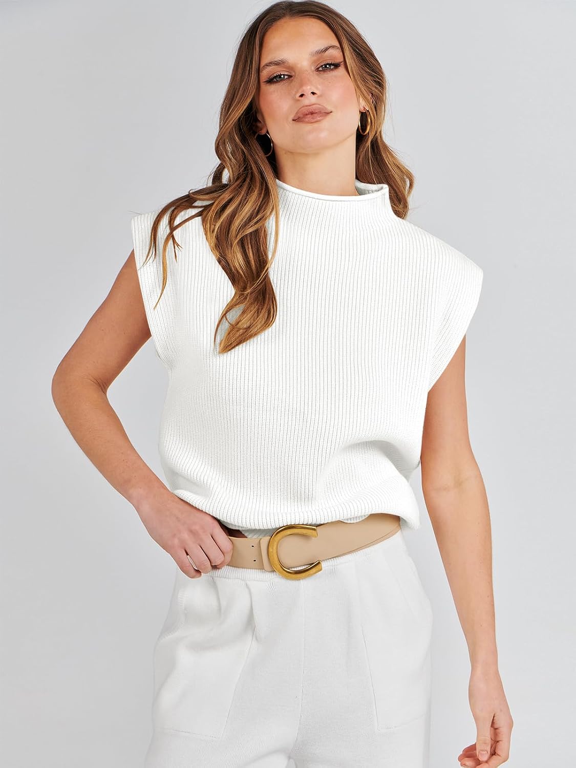 Detalle de ANRABESS Mock Neck Sweater Vest 2026