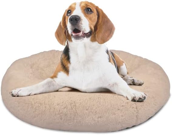 Thumbnail 6 de Mediashop Peaceful Pooch L – beżowe legowisko dla psa 94 cm, pluszowe