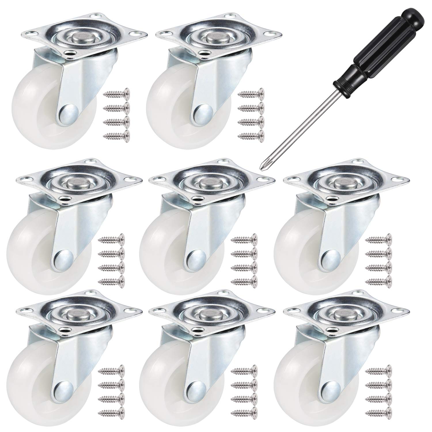Thumbnail 6 de JIZZU 4Pcs Swivel Castor Wheels 40mm PU Rubber Heavy Duty Casters | 360° Rotation