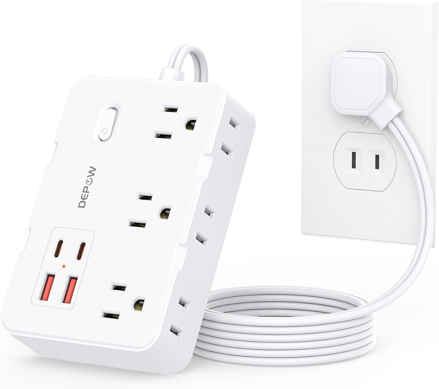 Detalle de DEPOW 2 Prong to 3 Prong Adapter Power Strip