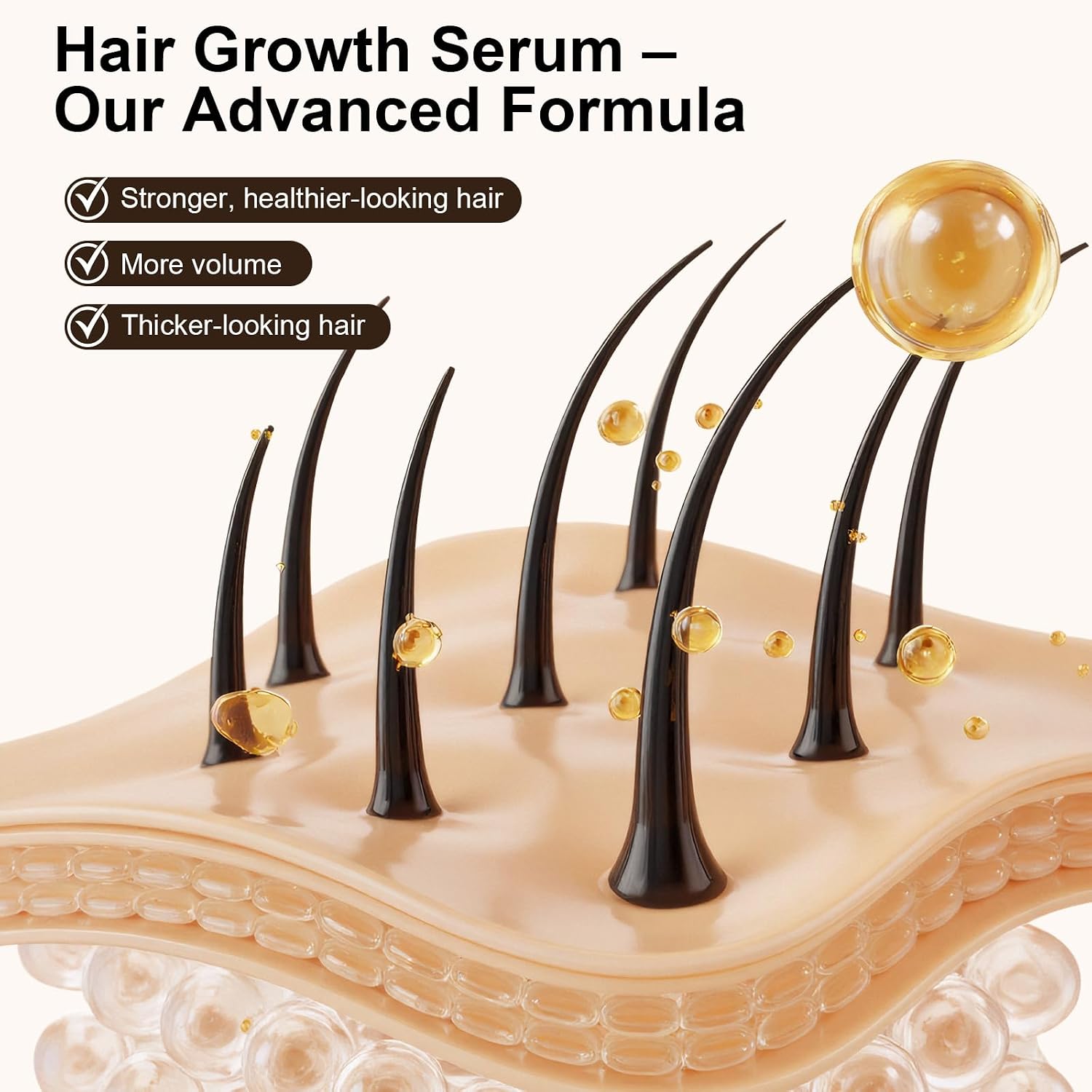 Detalle de Rouclo Hair Growth Serum Spray mit Rosmarinöl, Biotin und Rizinusöl – 60 ml