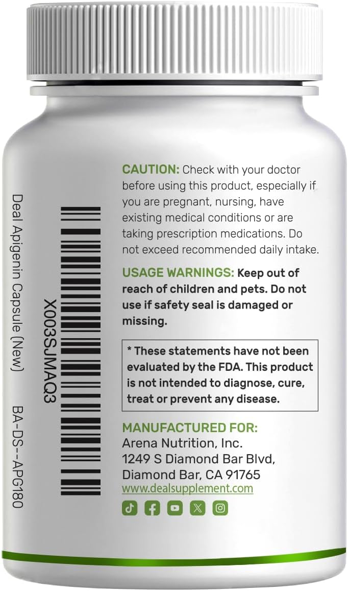 Detalle de Apigenin Supplement 100 mg Per Serving
