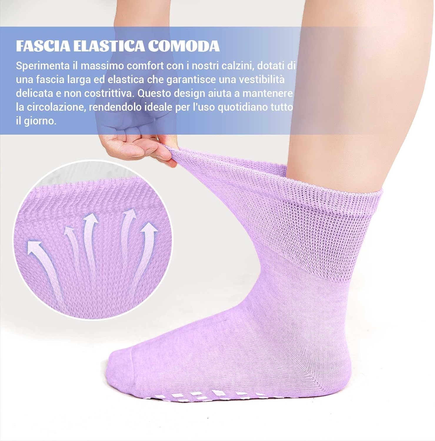 Detalle de PUTUO Calze Antiscivolo Donna 85% Cotone