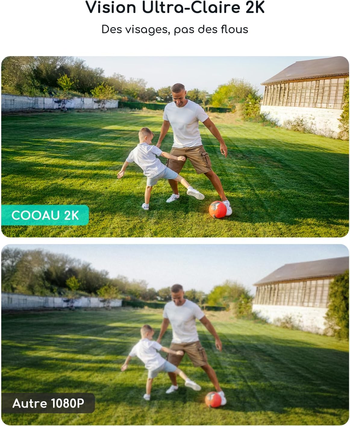 Detalle 2 de COOAU 2K Camera Surveillance WiFi Extérieure Sans Fil — Caméra Solaire 3MP