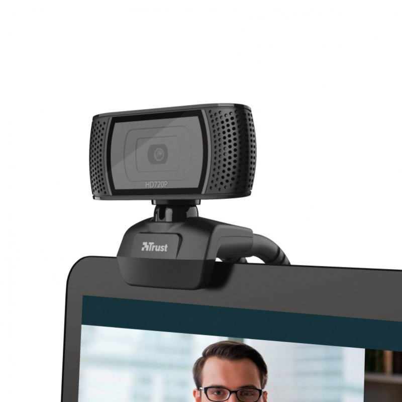 Detalle 2 de Trust Trino Webcam HD: webcam USB 720p con micrófono integrado y pedestal flexible