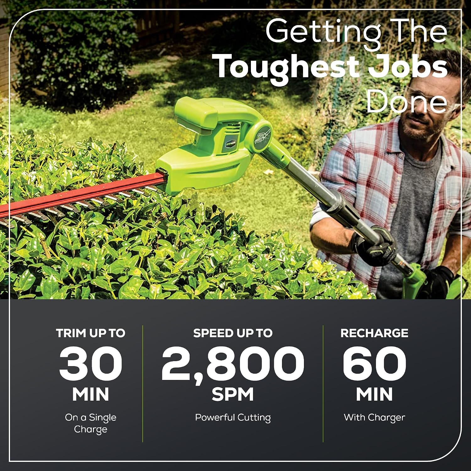 Detalle de Greenworks Cordless Pole Hedge Trimmer 40V