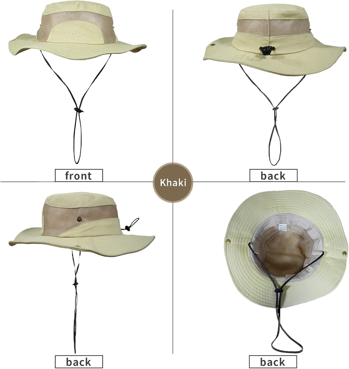 Thumbnail 5 de Mens UV Protection Cotton Safari Sun Hat (Wide Brim, UPF 50) – Foldable Bucket Boonie