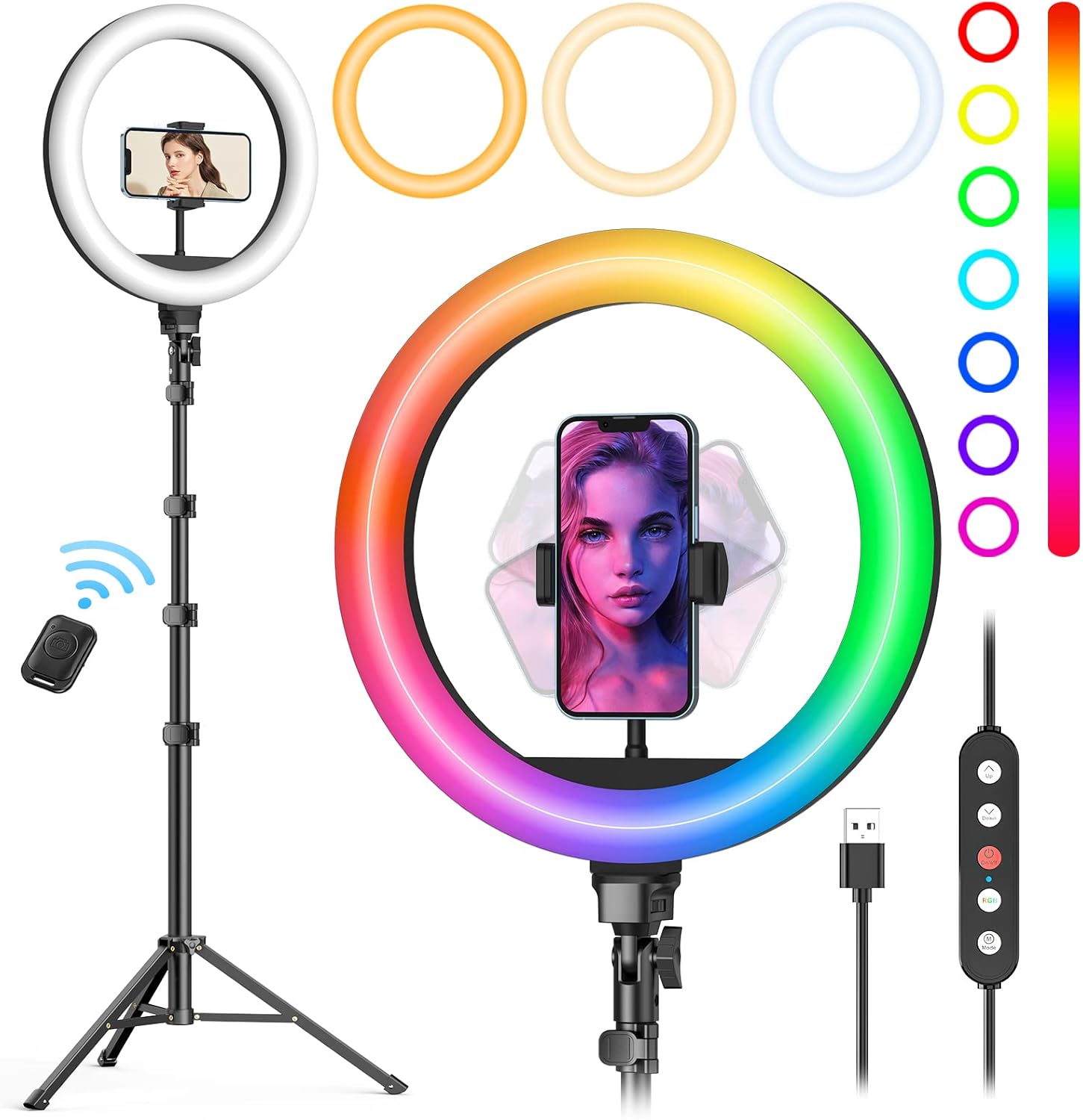 Detalle de Weilisi 10" Ring Light 72" Stand
