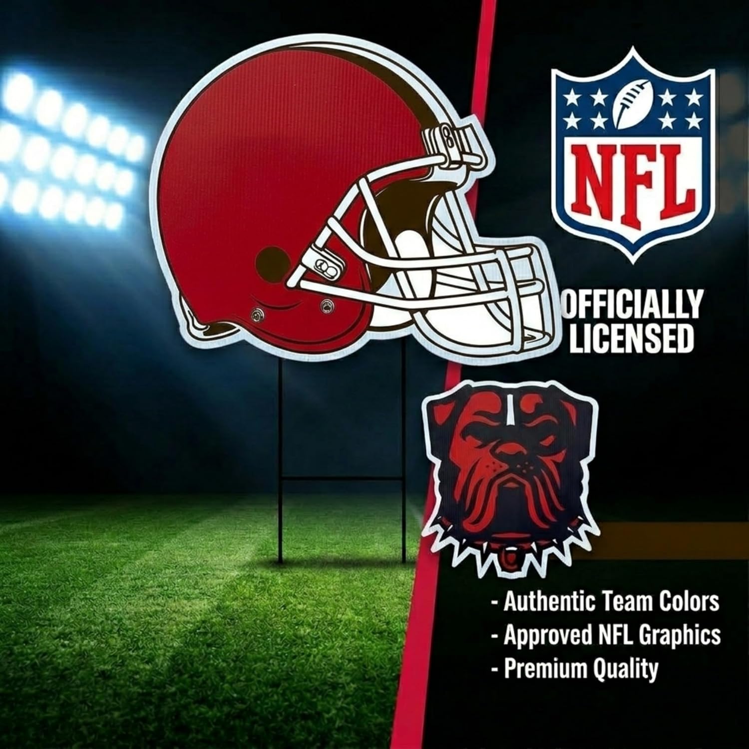 Thumbnail 6 de Proformance Home NFL Logo & Helmet 2-Pack Yard Sign Set (Cleveland Browns)