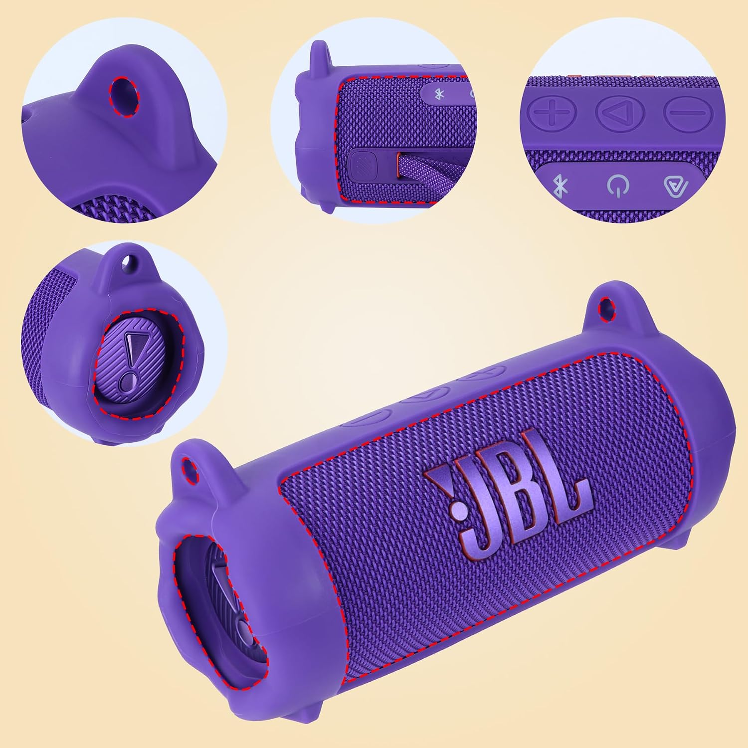 Detalle de Lebakort Silikonhülle Tragetasche Case für JBL Flip 7 – Pink