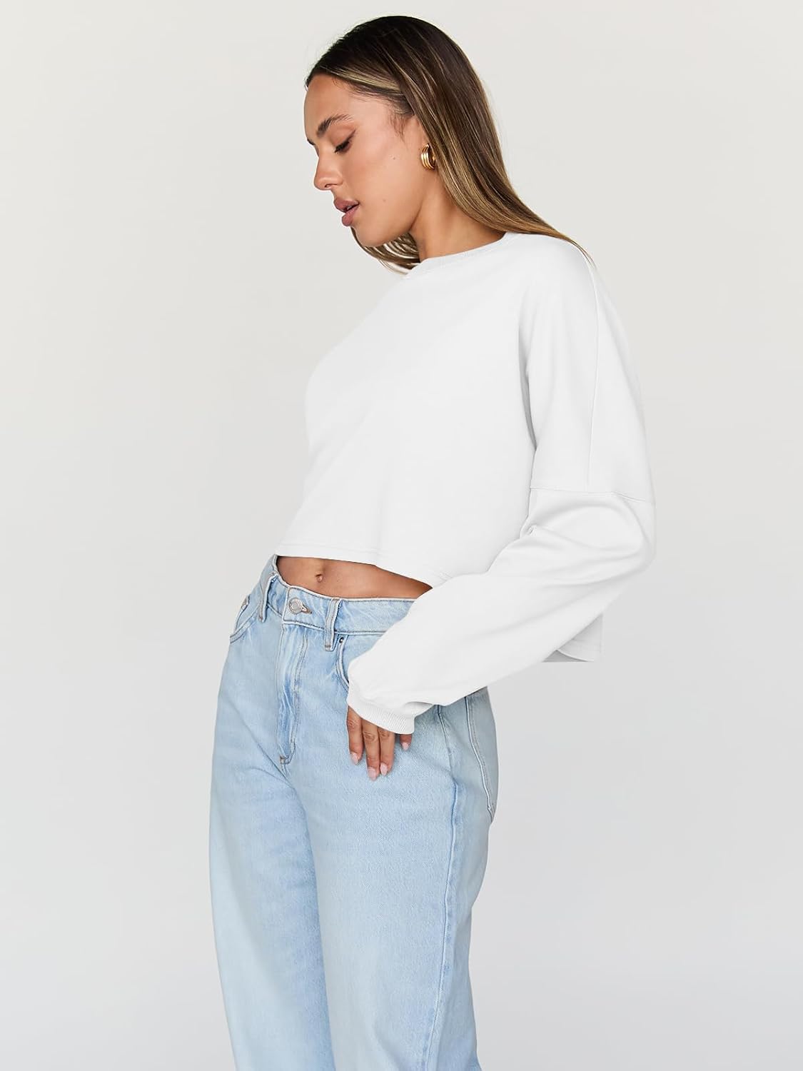 Thumbnail 2 de Trendy Queen Cropped Sweatshirt Oversized Crewneck