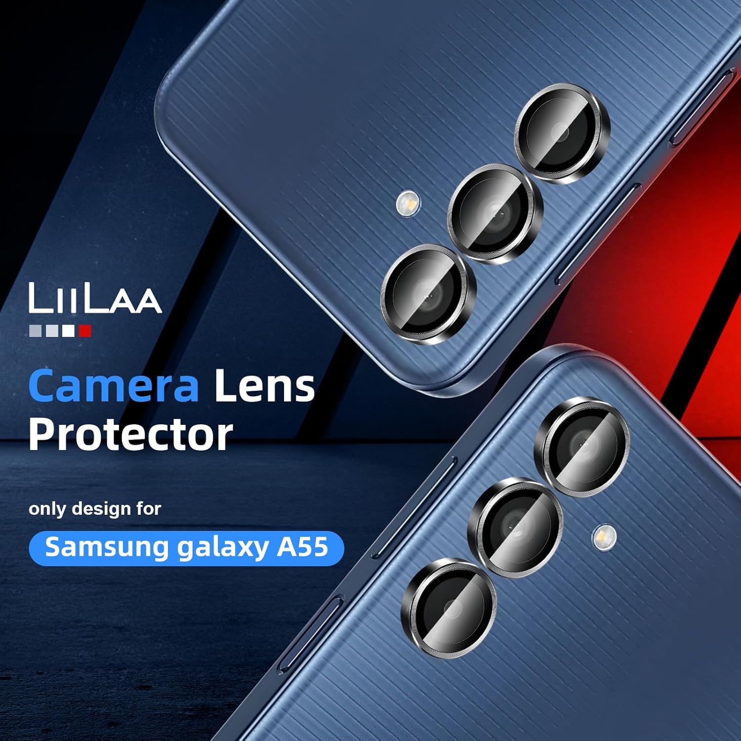 Detalle de LiiLaa Kameraschutz für Samsung Galaxy M35 5G – Vollständiger Objektivschutz mit 9H Glas und Metallring