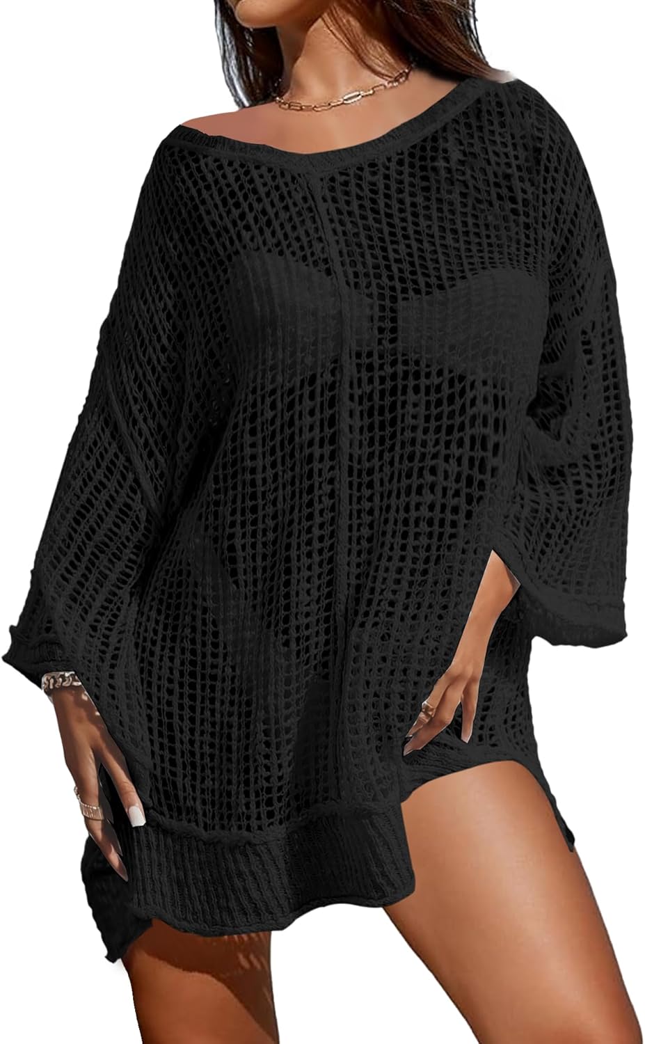 Thumbnail 6 de Bsubseach crochet cover up summer bikini beach dress with tassels (one size)