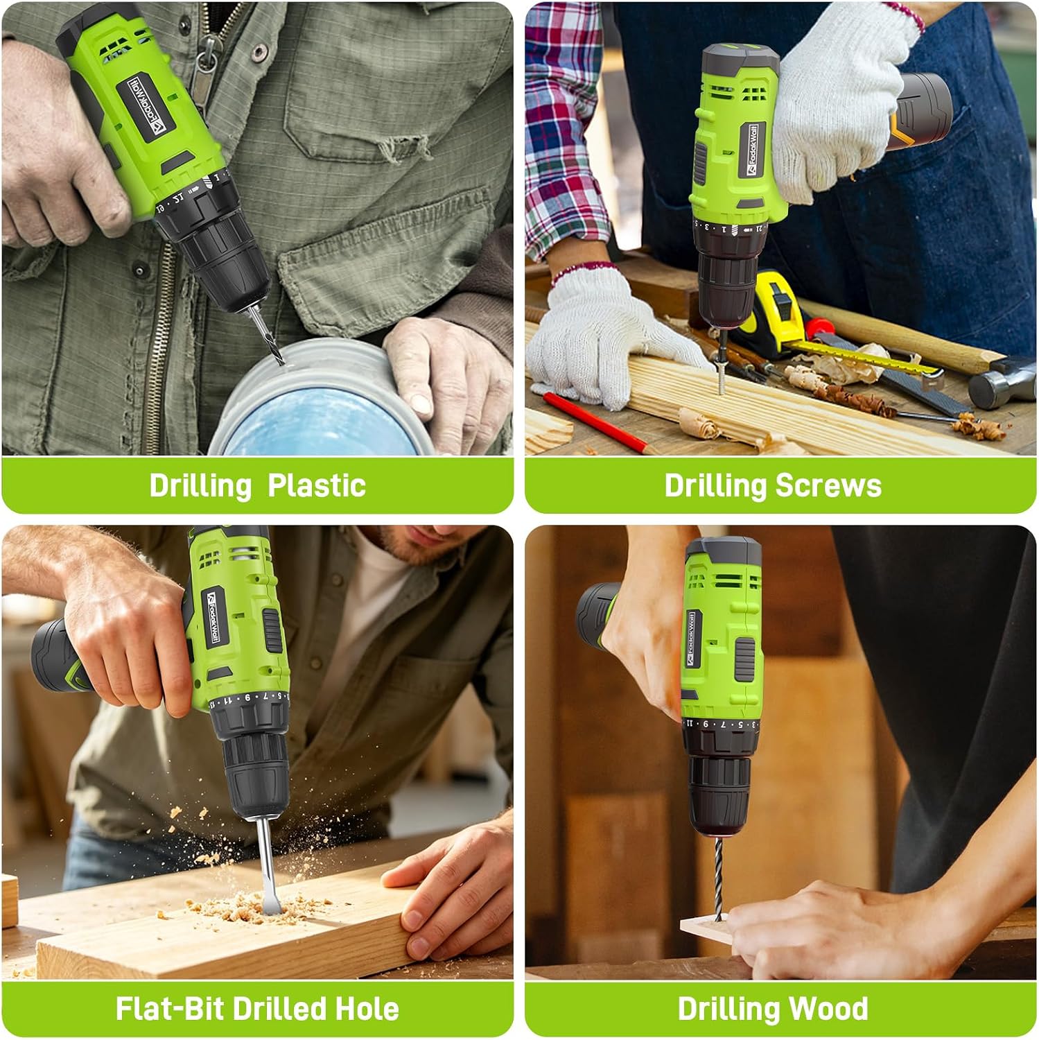 Thumbnail 5 de FADAKWALT 7120-2 20V Cordless Drill Kit, 3/8-Inch Chuck, 21+1 Clutch