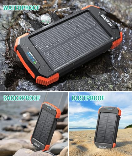 Thumbnail 5 de BLAVOR 10,000mAh Solar Power Bank with 20W USB-C Fast Charging and Dual Flashlights