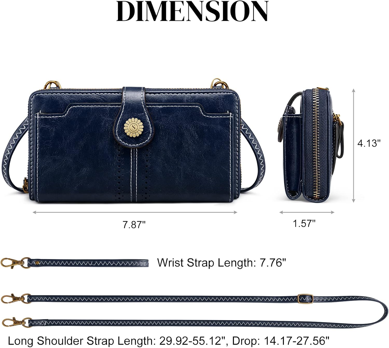 Detalle de S-ZONE Sac bandoulière cuir PU 6,7