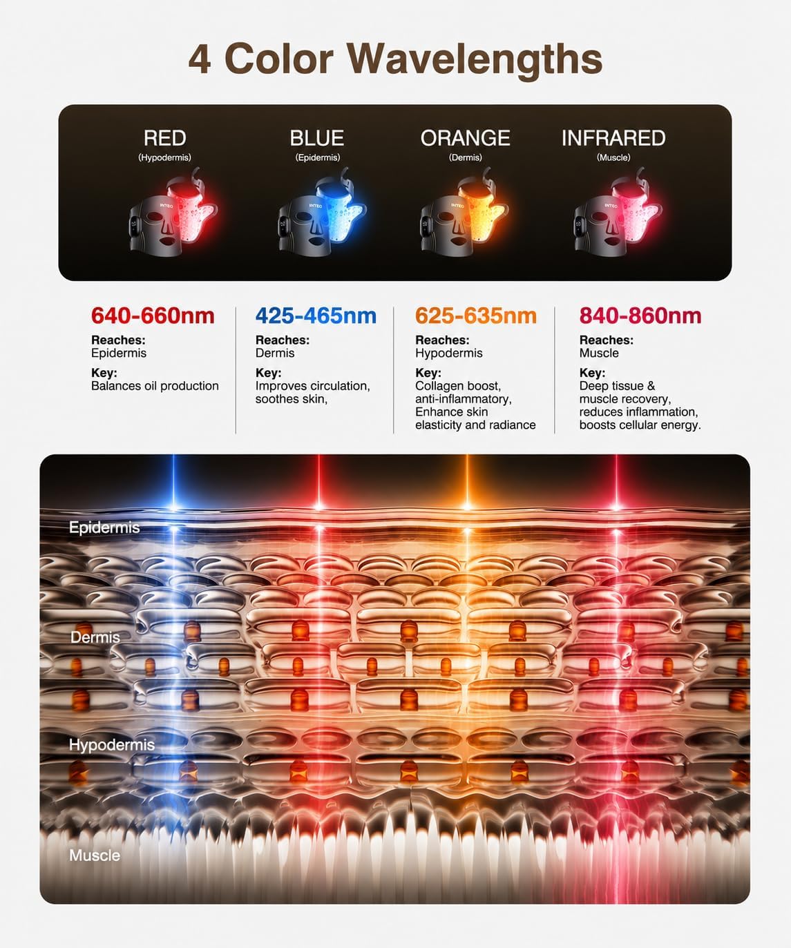 Thumbnail 6 de Red Light Therapy for Face and Neck: 4 Modes Cordless Mask with 680 Beads