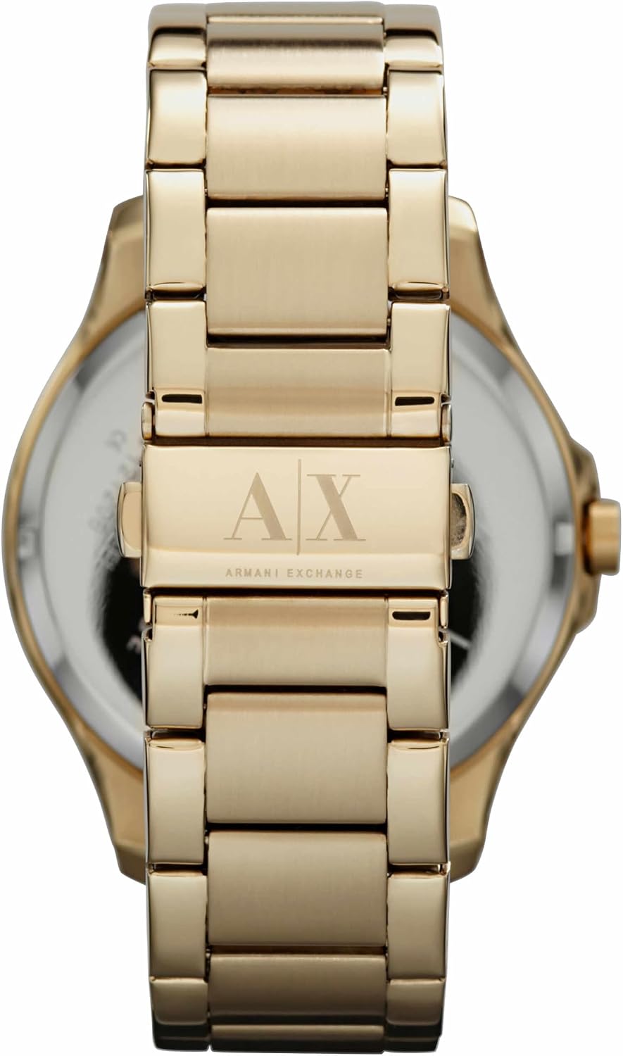 Detalle de Armani Exchange Orologio da uomo: cassa 46 mm, vernice oro, movimento al quarzo e cinturino in acciaio