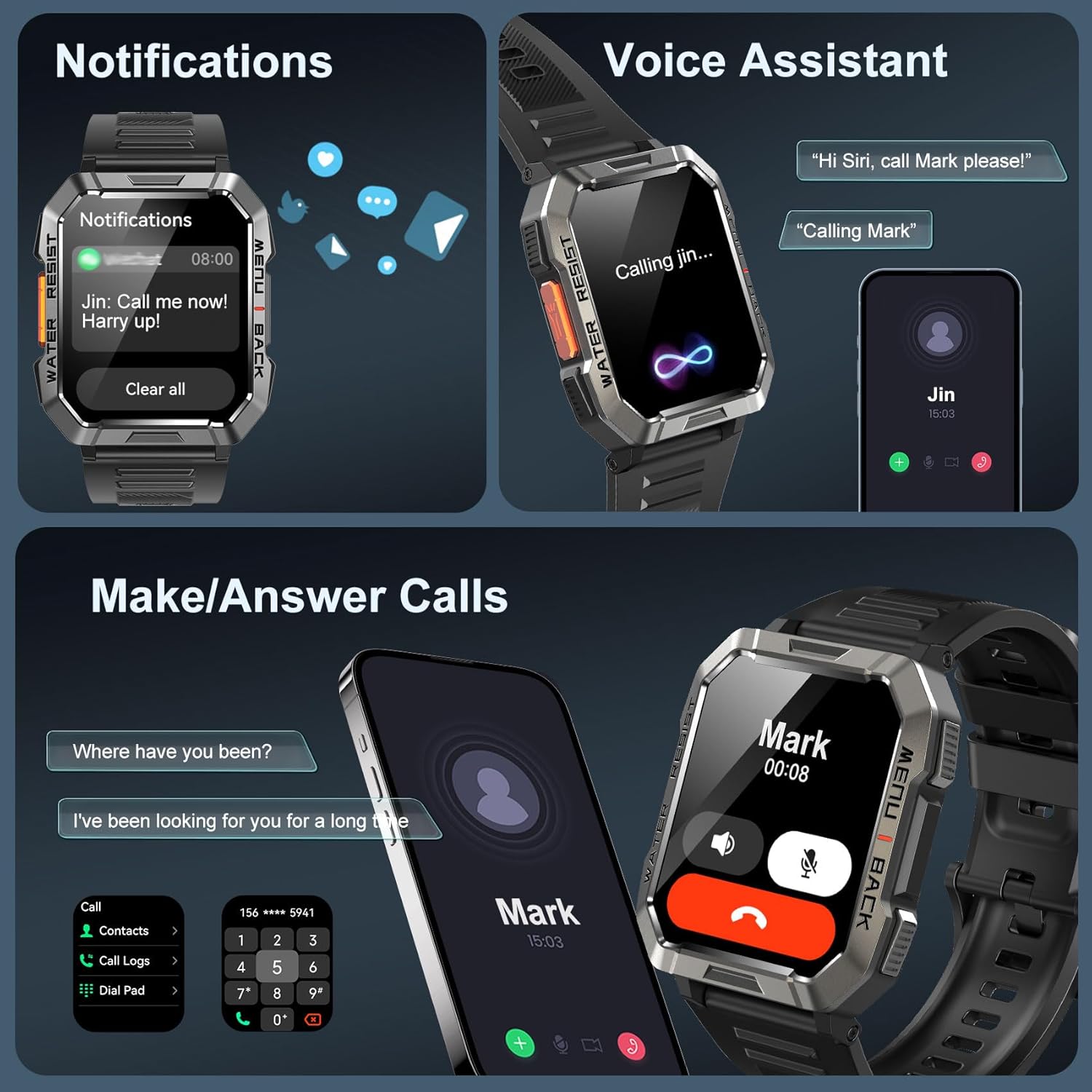 Thumbnail 2 de Blackview Rugged Military Smartwatch 100 Day