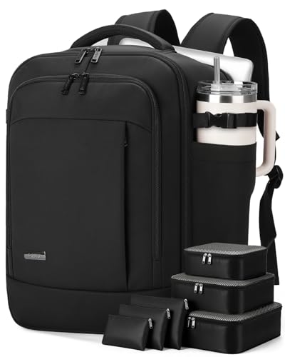 Detalle de Lekespring Mochila 40x30x20 (24L) con compartimento húmedo y 6 bolsas organizadoras — Negro
