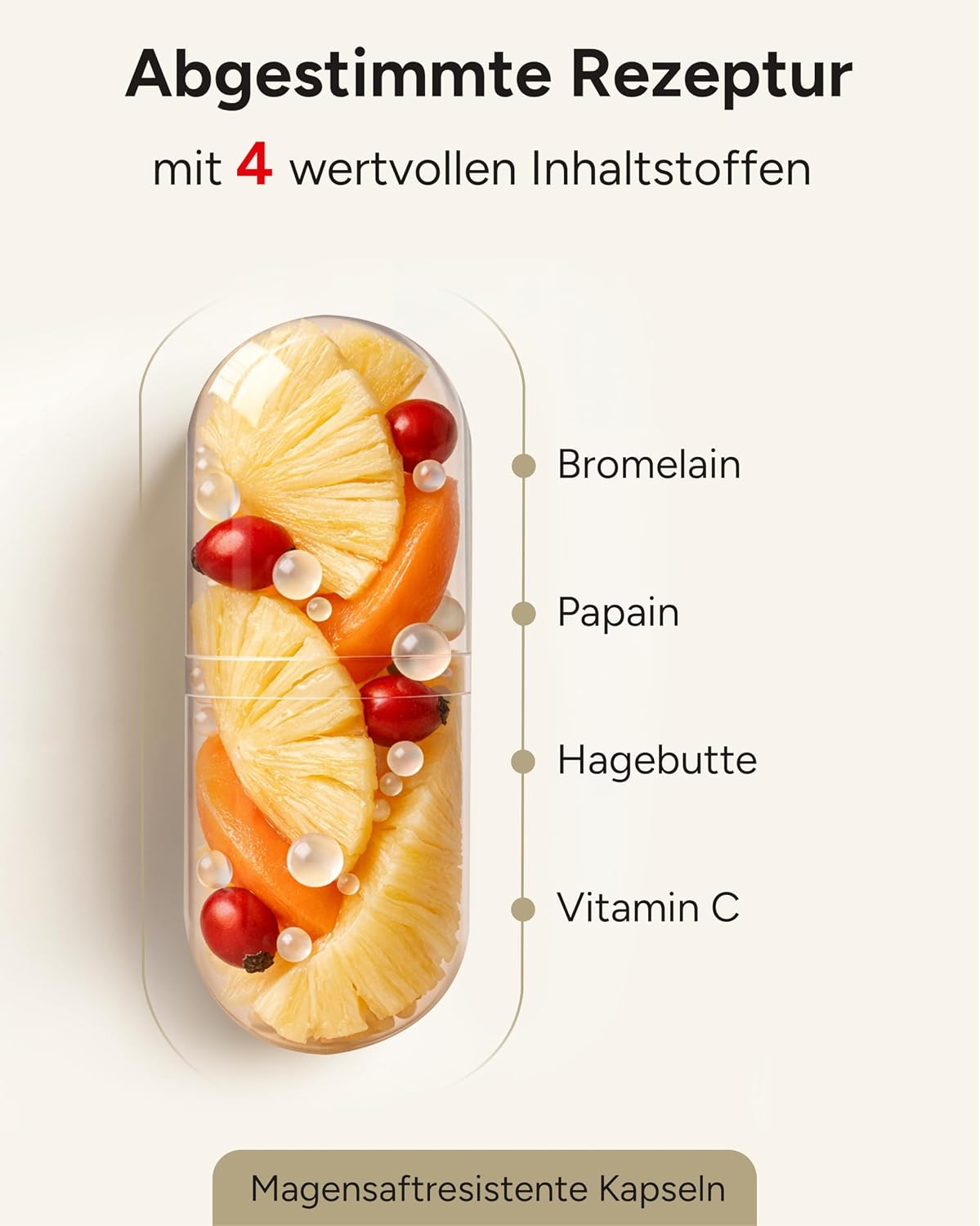 Detalle de Papain Bromelain Kapseln hochdosiert 120 Kapseln