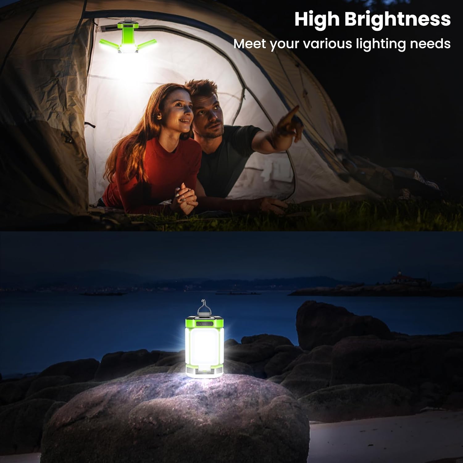 Detalle de Lampada da Campeggio BICKON: lanterna ricaricabile USB a 60 LEDs, 5 modalità e 25+ ore di autonomia