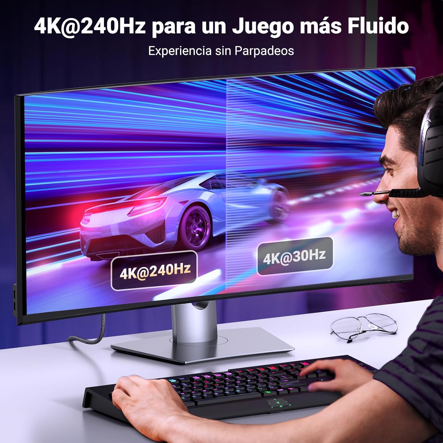 Detalle 2 de UGREEN Cable DisplayPort 1.4 a HDMI 2.1 8K - 📺 2M