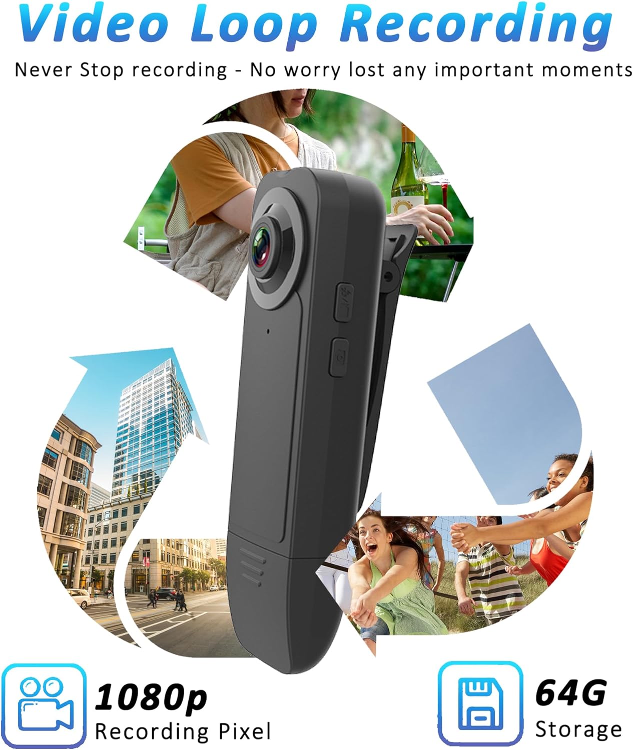 Detalle 1 de Mini Body Camera 1080P 64G portable recorder