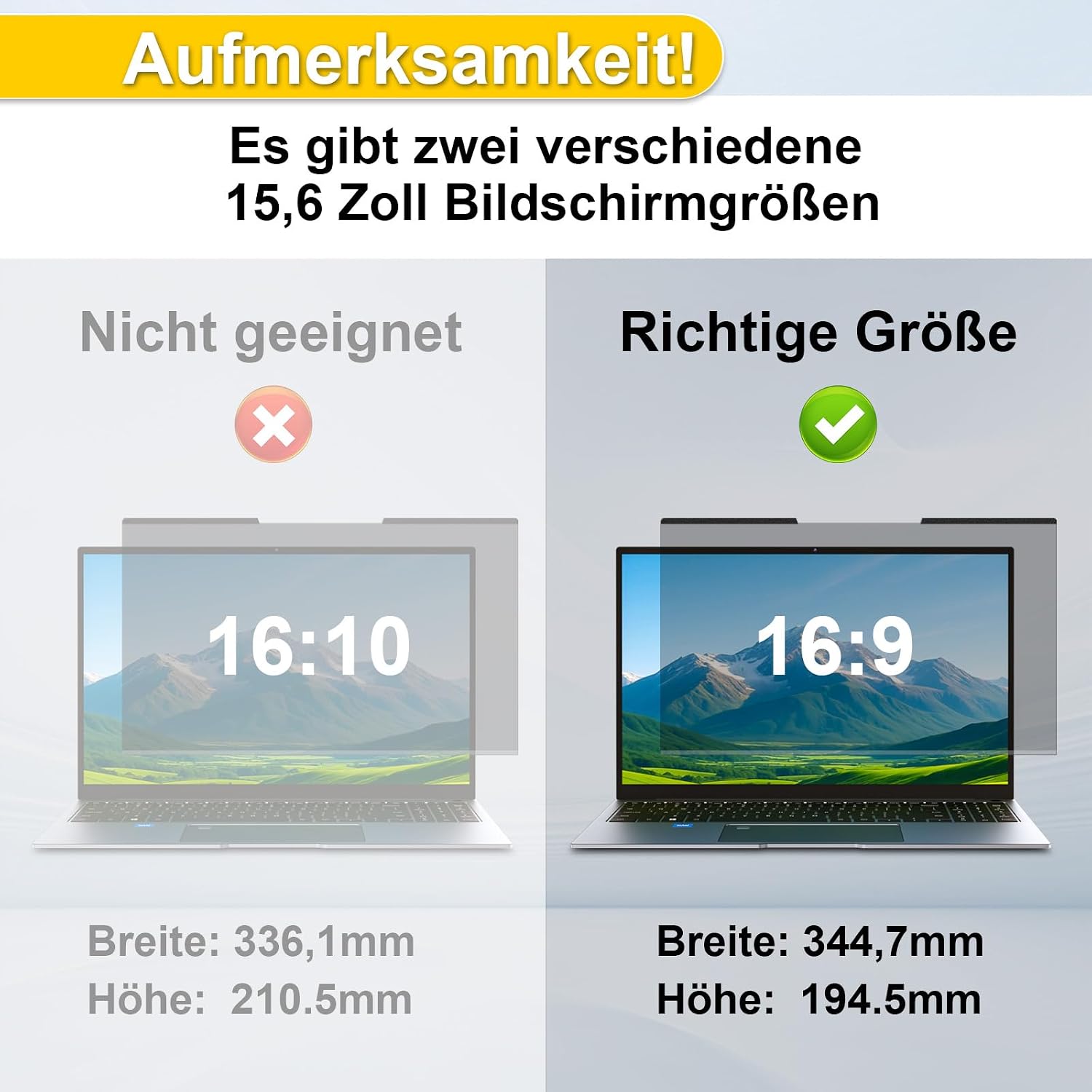 Thumbnail 2 de STARY magnetische Sichtschutzfolie für 15,6 Zoll Laptop – Blendschutz, Blaulicht-Filter, abnehmbar