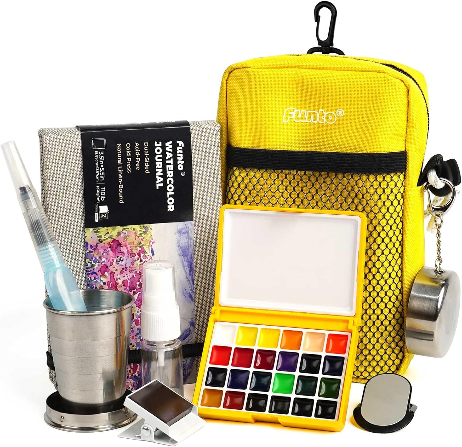Thumbnail 6 de Funto Set da Viaggio Acquerello Premium – 12 Colori e Accessori per Pittura in Movimento