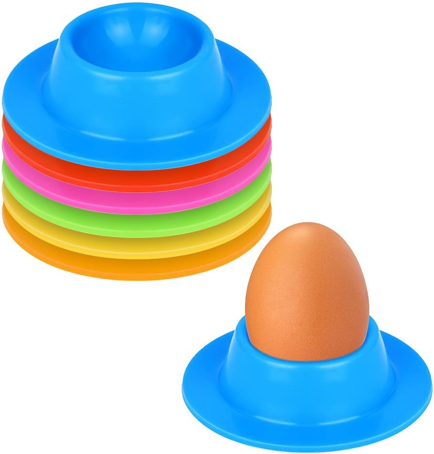 Detalle de Vicloon Colourful Silicone Egg Cups, Set of 6, Stackable Round Design