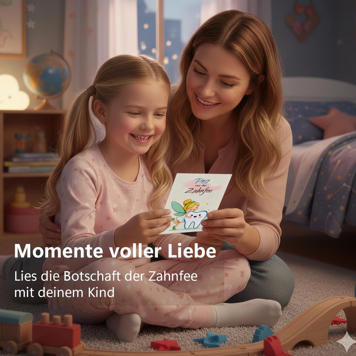 Thumbnail 6 de Gzxhsy Zahndose mit Zahnfee-Münzen und Brief aus Holz – Milchzahn-Erinnerungsgeschenk für Kinder