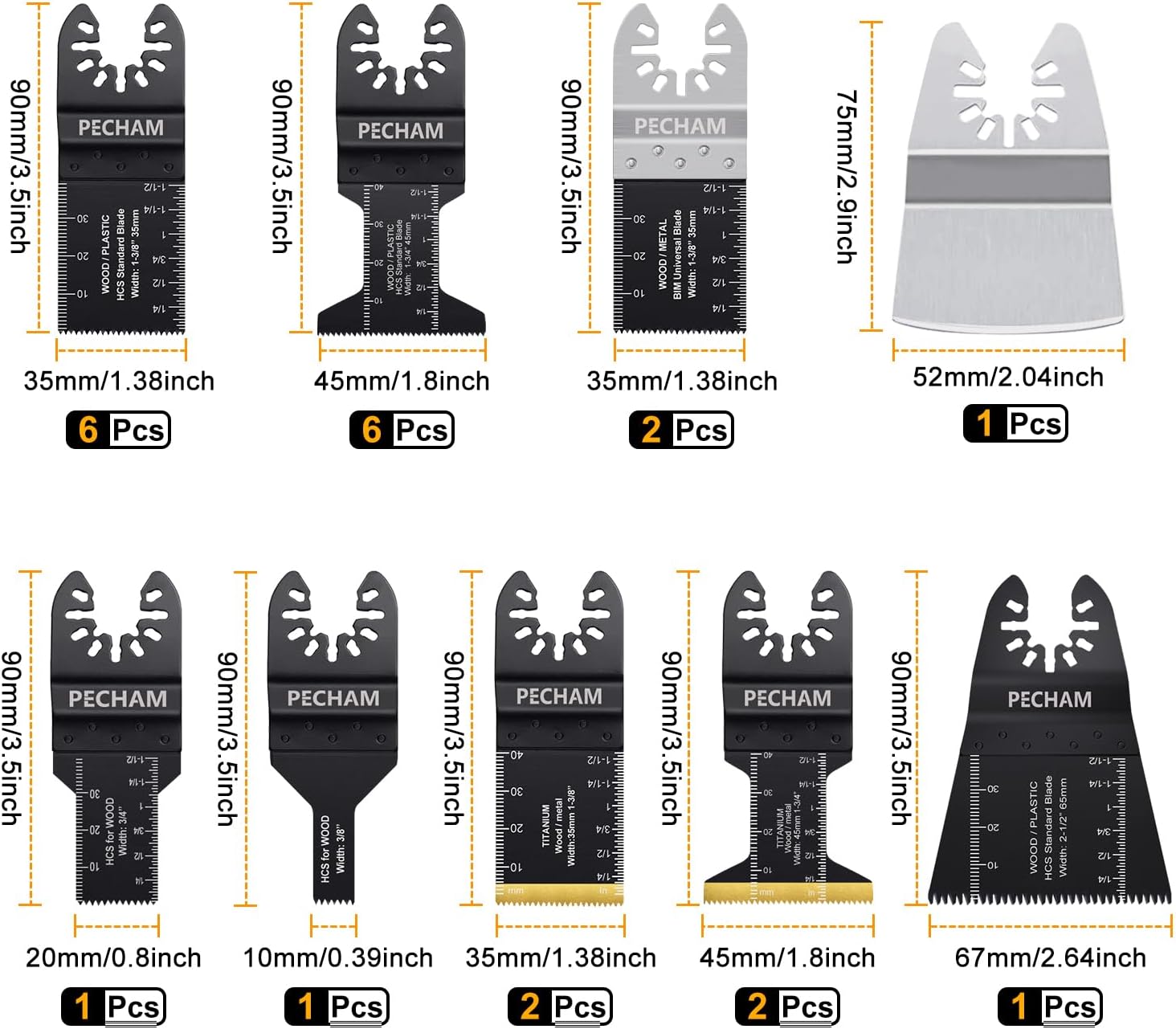 Detalle 2 de PECHAM 128 Multitool Sägeblätter Set