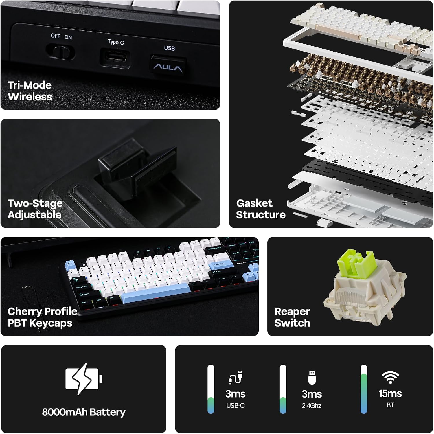 Detalle 1 de EPOMAKER X Aula F108 PRO 8000mAh keyboard ⌨