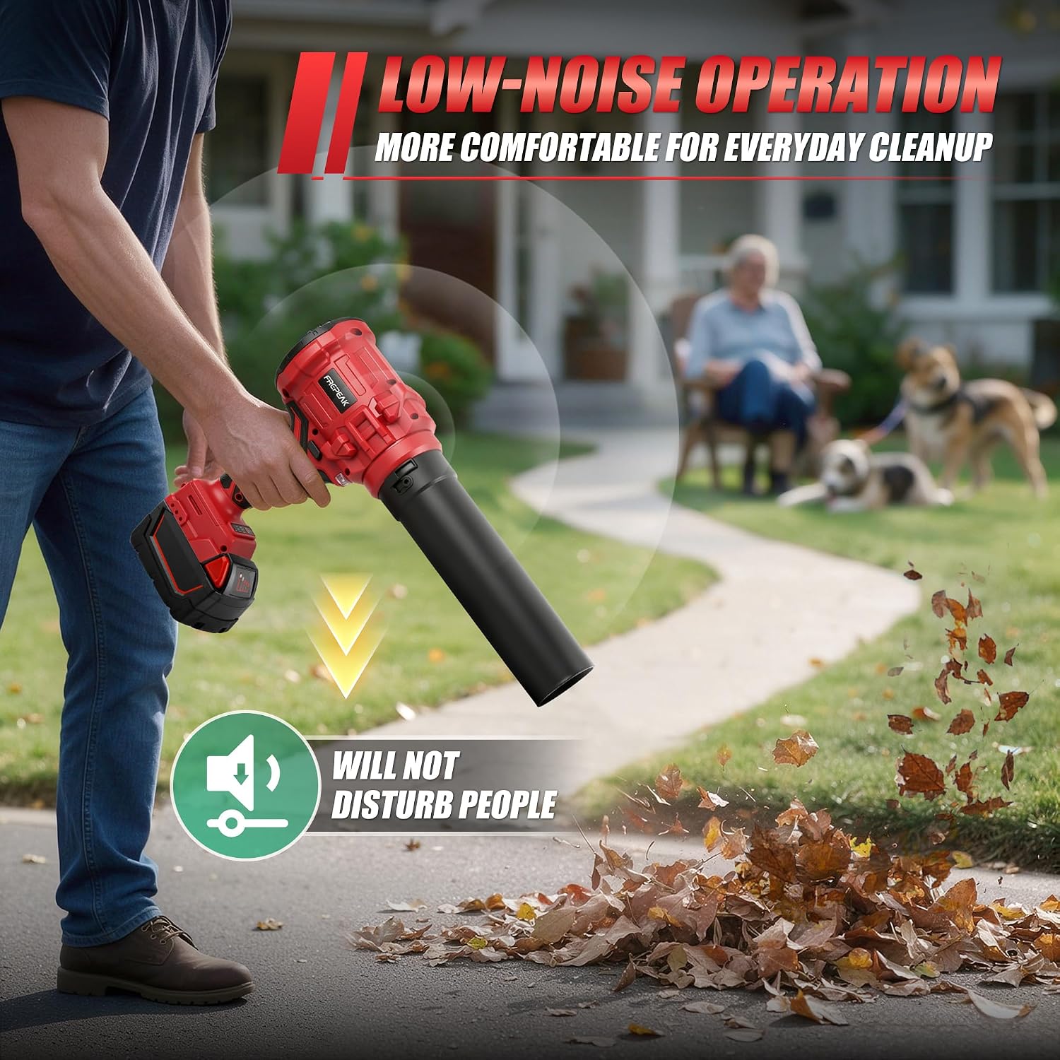 Thumbnail 6 de FREPEAK Frepeak-MWQ-01 Cordless Leaf Blower, 2-in-1, 720 CFM, LED Light