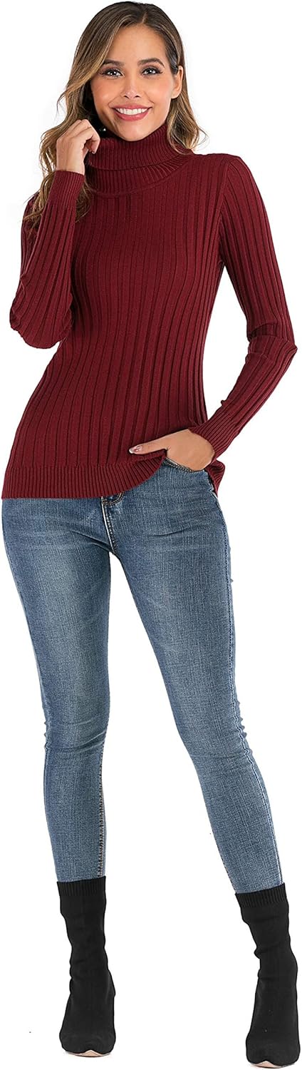 Thumbnail 4 de Yukiuiny Damen Rollkragenpullover Elegant Langarm – Gerippter Feinstrick, elastisch