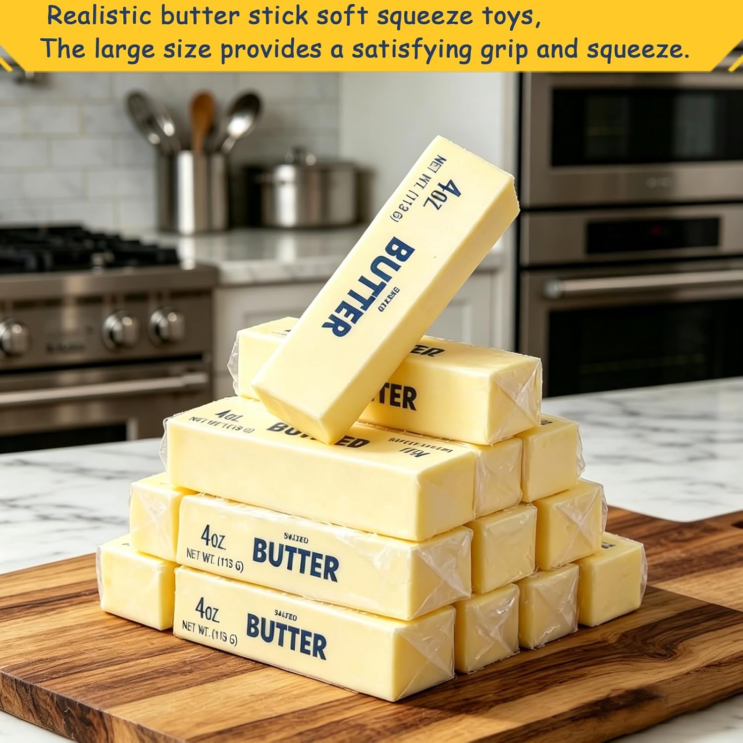 Detalle de Butter Squishy: Realistic Butter Stick Squeeze Toys (Butter-2PCS) for Stress Relief