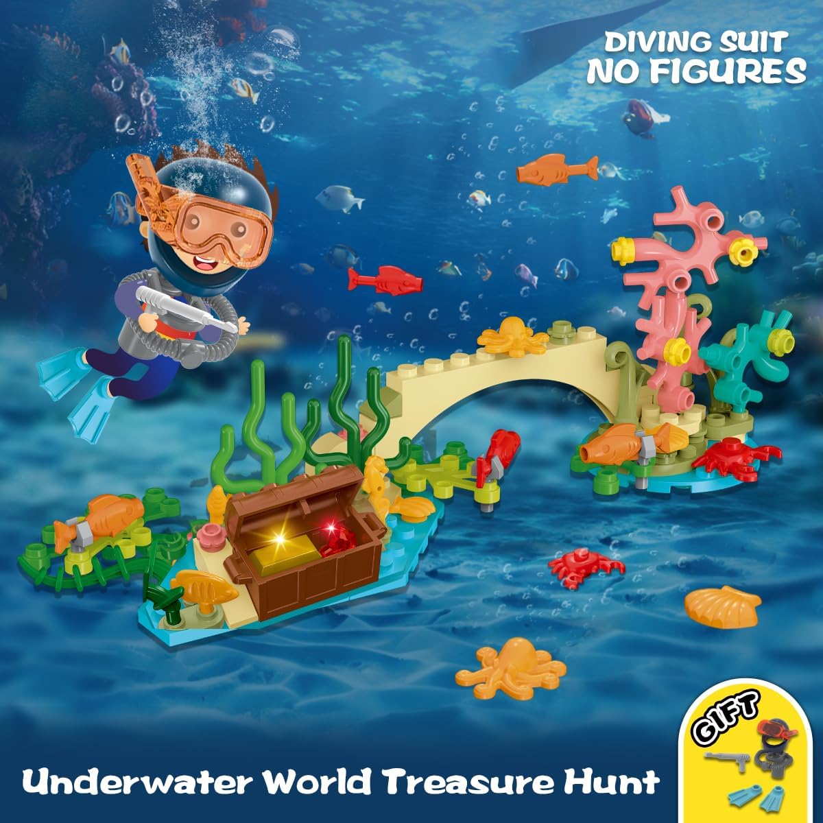 Thumbnail 5 de HiWEEGO City Floatable Boat Building Set with LED Light — Ocean Arctic Explorer Ship Kit (542 pcs)