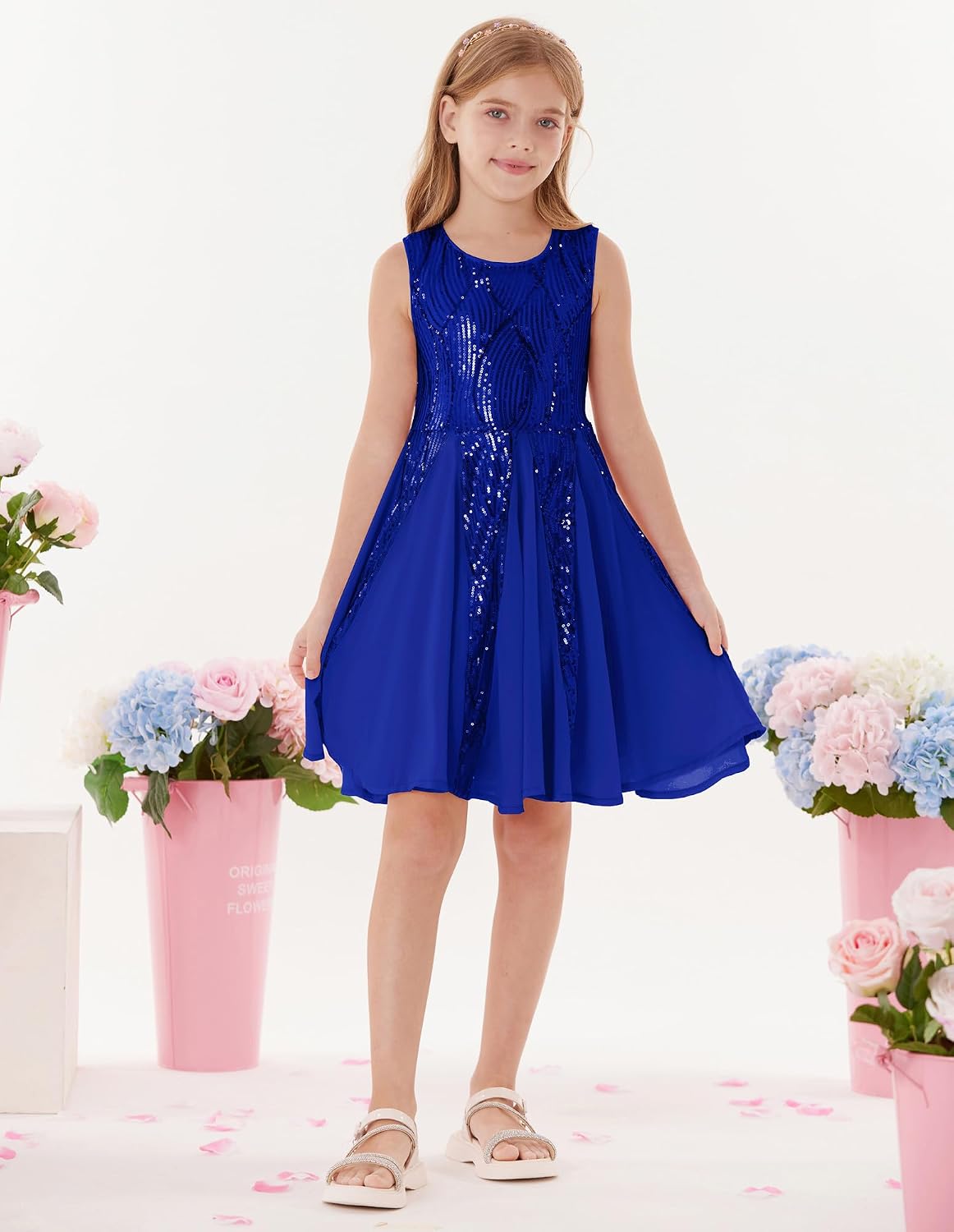 Detalle de GRACE KARIN Vestito da principessa con paillettes per bambine 5–12 anni