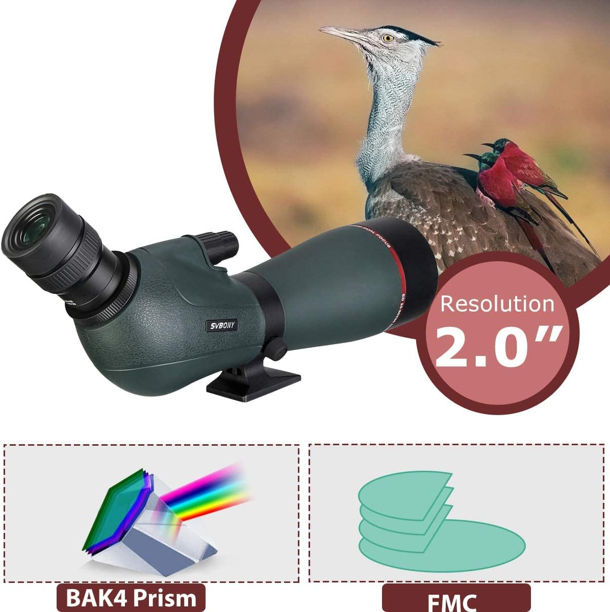 Thumbnail 4 de Svbony SV406P 20-60x80 Spotting Scope