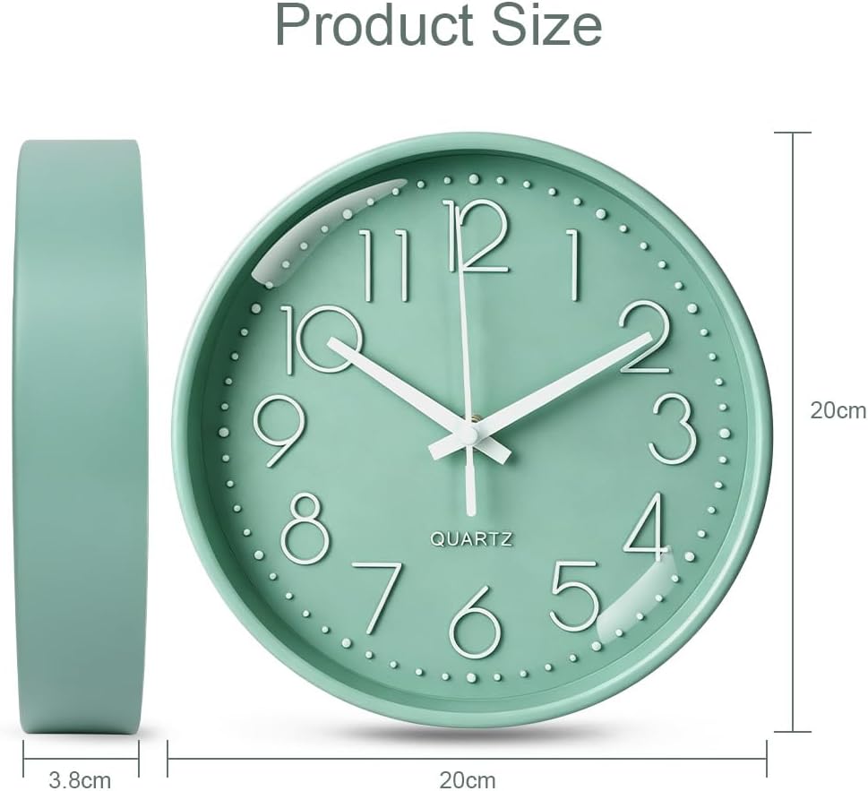 Thumbnail 1 de Aolso Horloge Murale Design Moderne 20 cm – 8 pouces, Silencieuse et Durable